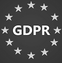 GDPR logo with stars on dark background.